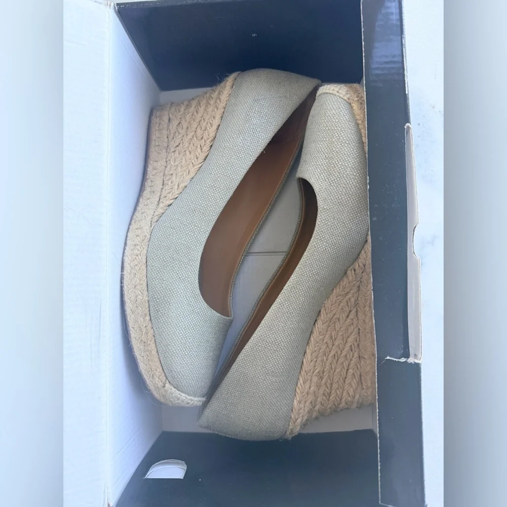 J. Crew Canvas Espadrille Wedges in Gray Size 8.5